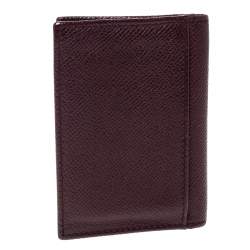 Pre Owned Dolce & Gabbana Dark Burgundy Leather Bifold Card Holder