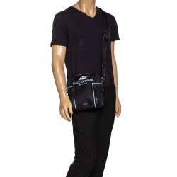 Dolce & Gabbana Black Nylon and Leather Messenger Bag