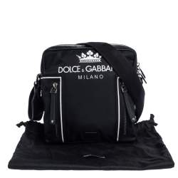 Dolce & Gabbana Black Nylon and Leather Messenger Bag