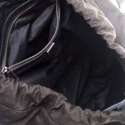 Dolce & Gabbana Dark Khaki Green Canvas and Leather Double Pocket Backpack