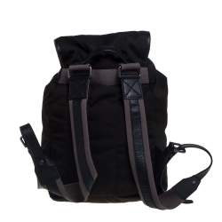 Dolce & Gabbana Dark Khaki Green Canvas and Leather Double Pocket Backpack