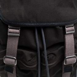 Dolce & Gabbana Dark Khaki Green Canvas and Leather Double Pocket Backpack