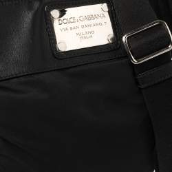 Pre Owned Dolce & Gabbana Black Nylon and Leather Messenger Bag