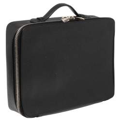 Pre Owned Dolce & Gabbana Black Leather Zip Around Briefcase