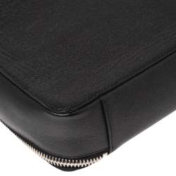 Pre Owned Dolce & Gabbana Black Leather Zip Around Briefcase