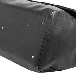 Pre Owned Dolce & Gabbana Black Leather Miss Sicily Weekender Bag