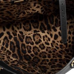 Pre Owned Dolce & Gabbana Black Leather Miss Sicily Weekender Bag