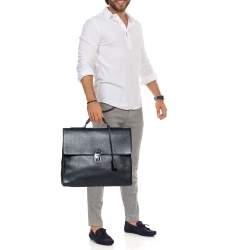 Pre Owned Dolce & Gabbana Black Leather Briefcase