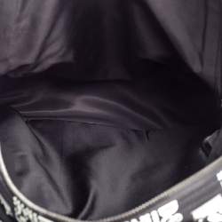 Dolce & Gabbana Black/White Printed Nylon and Leather Logo All Over Backpack