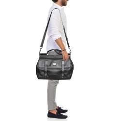 Pre Owned Dolce & Gabbana Black Leather Sicily Travel Bag