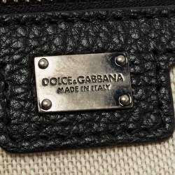 Pre Owned Dolce & Gabbana Black Leather Sicily Travel Bag