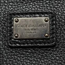 Pre Owned Dolce & Gabbana Black Leather Sicily Travel Bag