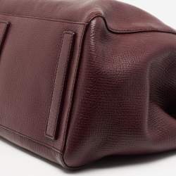 Pre Owned Dolce & Gabbana Burgundy Leather Weekender Tote       
