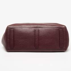 Pre Owned Dolce & Gabbana Burgundy Leather Weekender Tote       