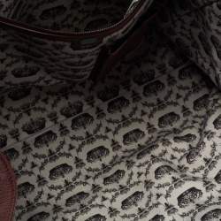 Pre Owned Dolce & Gabbana Burgundy Leather Weekender Tote       