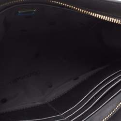 Dolce & Gabbana Black Leather Zip Wristlet Clutch