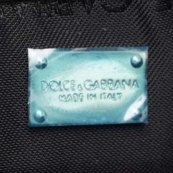 Dolce & Gabbana Black Leather Zip Wristlet Clutch