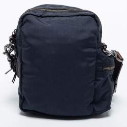 Dolce & Gabbana Navy Blue Nylon and Leather Messenger Bag