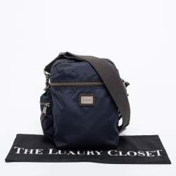 Dolce & Gabbana Navy Blue Nylon and Leather Messenger Bag