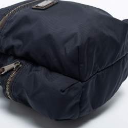 Dolce & Gabbana Navy Blue Nylon and Leather Messenger Bag