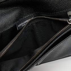 Dolce & Gabbana Grey/Black Leopard Print Coated Canvas Long Wallet