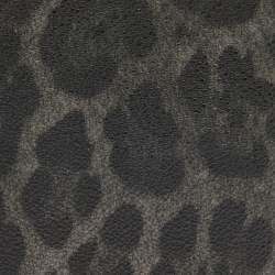 Dolce & Gabbana Grey/Black Leopard Print Coated Canvas Long Wallet