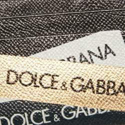 Dolce & Gabbana Black Logo Print Leather Card Holder