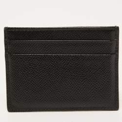 Dolce & Gabbana Black Logo Print Leather Card Holder
