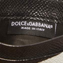 Dolce & Gabbana Black Logo Print Leather Card Holder
