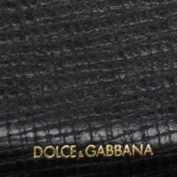 Dolce & Gabbana Black Leather Artist Patch Bifold Wallet 