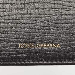Dolce & Gabbana Black Leather Cowboy Patch Bifold Wallet