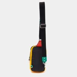 Dolce & Gabbana Multicolor Printed Nylon and Leather Sling Bag