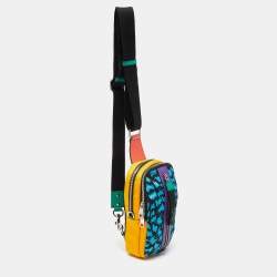 Dolce & Gabbana Multicolor Printed Nylon and Leather Sling Bag