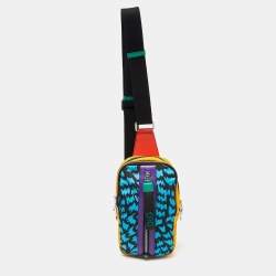 Dolce & Gabbana Multicolor Printed Nylon and Leather Sling Bag