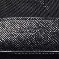 Pre Owned Dolce & Gabbana Black Leather Front Pocket Portfolio