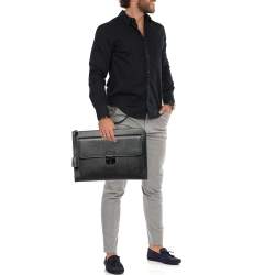 Pre Owned Dolce & Gabbana Black Leather Front Pocket Portfolio