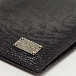 Dolce and Gabbana Black Leather Logo Bifold Card Case