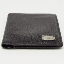 Dolce and Gabbana Black Leather Logo Bifold Card Case