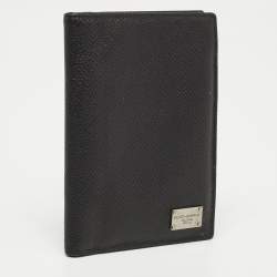 Dolce and Gabbana Black Leather Logo Bifold Card Case