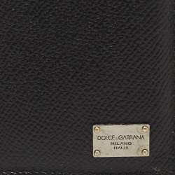 Dolce and Gabbana Black Leather Logo Bifold Card Case