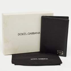 Dolce and Gabbana Black Leather Logo Bifold Card Case