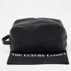 Dolce & Gabbana Black Grained Leather Zip Pouch 
