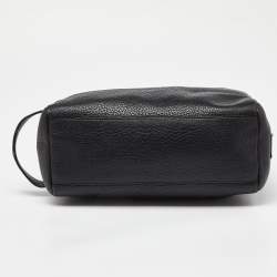 Dolce & Gabbana Black Grained Leather Zip Pouch 