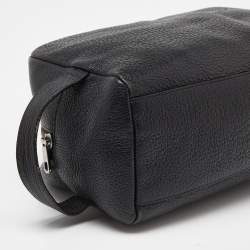 Dolce & Gabbana Black Grained Leather Zip Pouch 