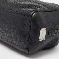 Dolce & Gabbana Black Grained Leather Zip Pouch 
