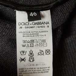 Pre Owned Dolce & Gabbana Grey Cotton Knit Hoodie S