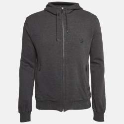 Pre Owned Dolce & Gabbana Grey Cotton Knit Hoodie S