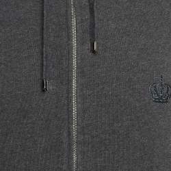 Pre Owned Dolce & Gabbana Grey Cotton Knit Hoodie S
