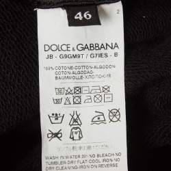 Pre Owned Dolce & Gabbana Black Crest Detail Cotton Hoodie S