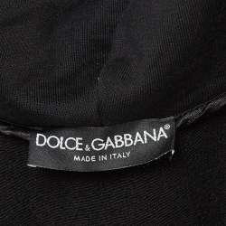 Pre Owned Dolce & Gabbana Black Crest Detail Cotton Hoodie S